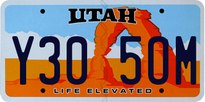 UT license plate Y305OM