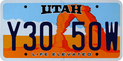 UT license plate Y305OW