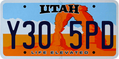 UT license plate Y305PD