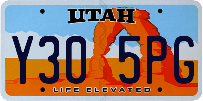 UT license plate Y305PG