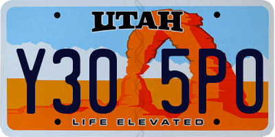 UT license plate Y305PO