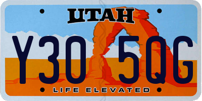 UT license plate Y305QG