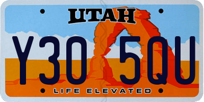 UT license plate Y305QU