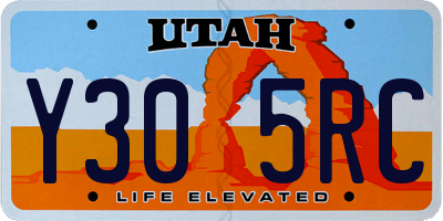 UT license plate Y305RC