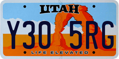 UT license plate Y305RG