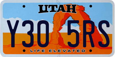 UT license plate Y305RS