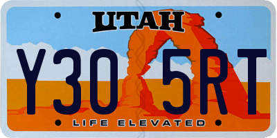 UT license plate Y305RT