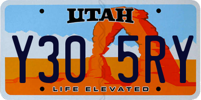 UT license plate Y305RY