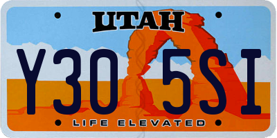 UT license plate Y305SI