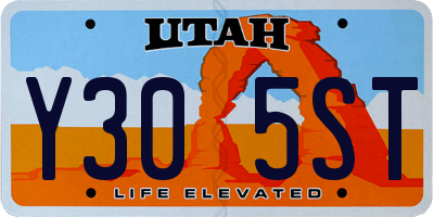 UT license plate Y305ST