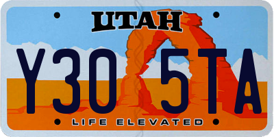 UT license plate Y305TA