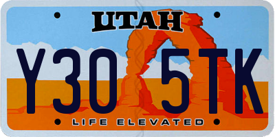 UT license plate Y305TK