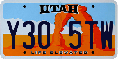 UT license plate Y305TW