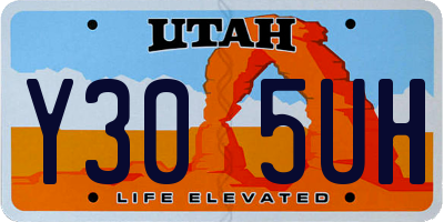 UT license plate Y305UH