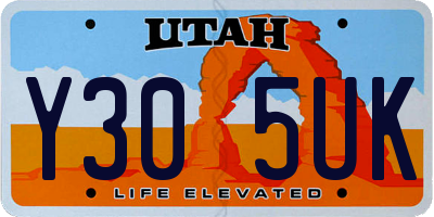 UT license plate Y305UK