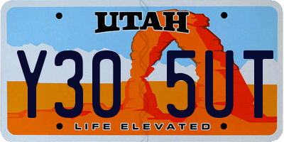 UT license plate Y305UT