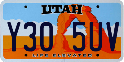 UT license plate Y305UV