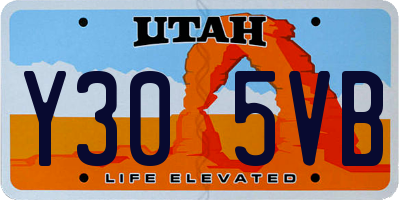 UT license plate Y305VB