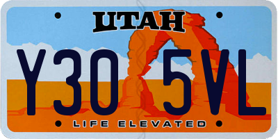 UT license plate Y305VL