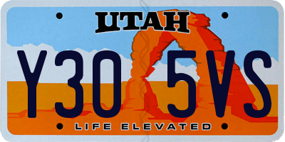 UT license plate Y305VS