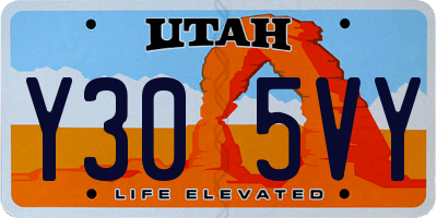 UT license plate Y305VY
