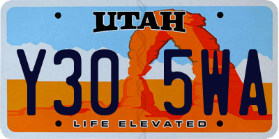 UT license plate Y305WA