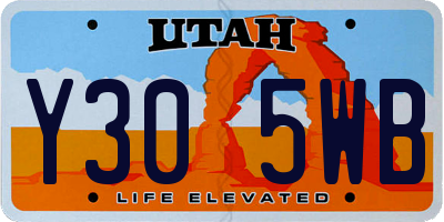 UT license plate Y305WB