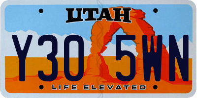 UT license plate Y305WN