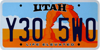 UT license plate Y305WO