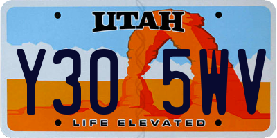UT license plate Y305WV