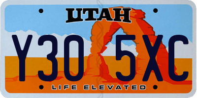 UT license plate Y305XC