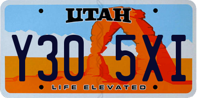 UT license plate Y305XI