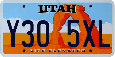 UT license plate Y305XL