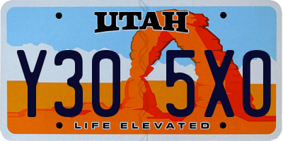 UT license plate Y305XO