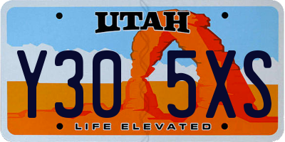 UT license plate Y305XS