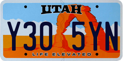 UT license plate Y305YN
