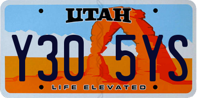 UT license plate Y305YS