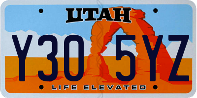 UT license plate Y305YZ