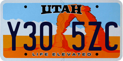 UT license plate Y305ZC
