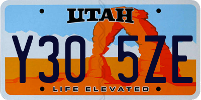 UT license plate Y305ZE