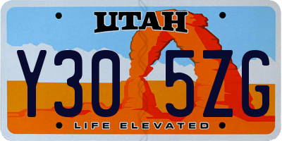 UT license plate Y305ZG