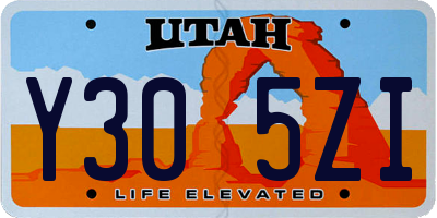 UT license plate Y305ZI