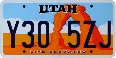 UT license plate Y305ZJ