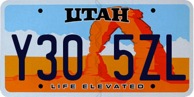 UT license plate Y305ZL