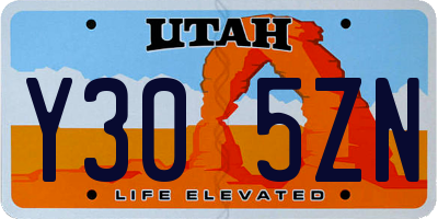 UT license plate Y305ZN