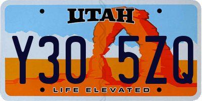 UT license plate Y305ZQ