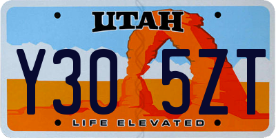 UT license plate Y305ZT
