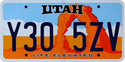 UT license plate Y305ZV
