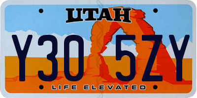 UT license plate Y305ZY