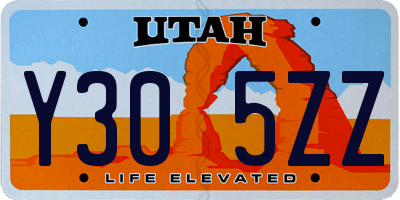 UT license plate Y305ZZ